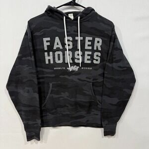 Faster Horses Hoodie Women's S Black Camo Brooklyn Michigan Festival‎ Pullover
